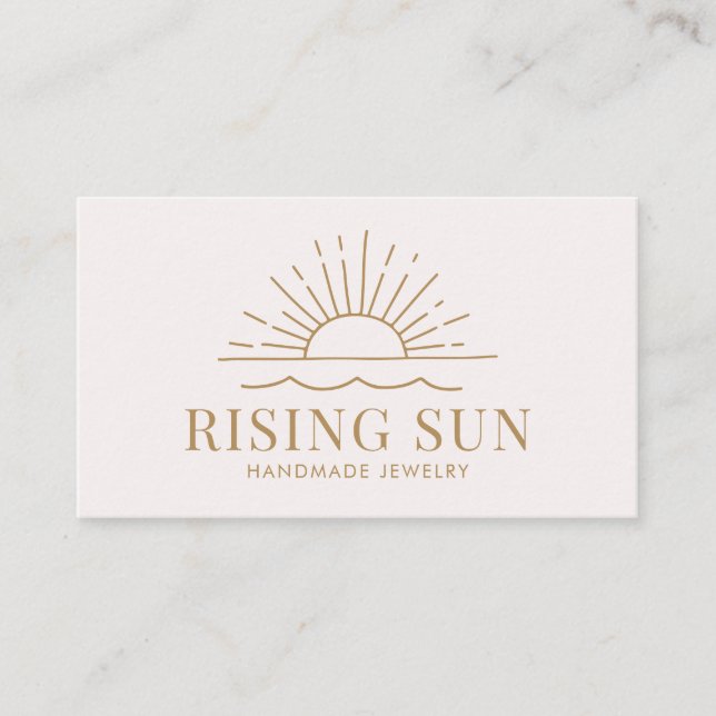 Die moderne Boho Sun and Beach Wave Business Card Visitenkarte (Vorderseite)