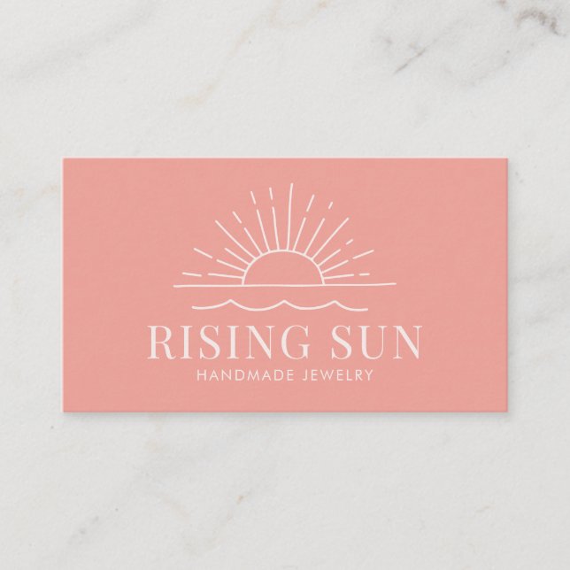 Die moderne Boho Sun and Beach Wave Business Card Visitenkarte (Vorderseite)