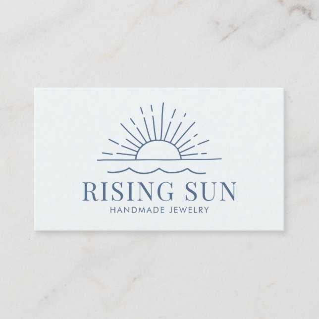 Die moderne Boho Sun and Beach Wave Business Card Visitenkarte (Vorderseite)