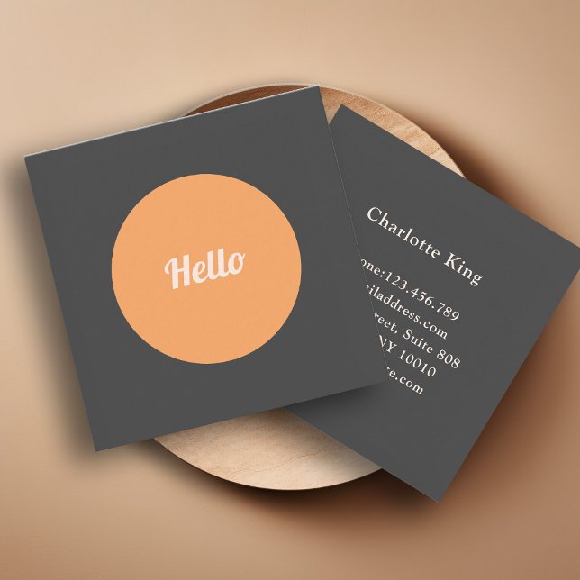Die moderne Circle Hello Square Business Card Quadratische Visitenkarte (Von Creator hochgeladen)