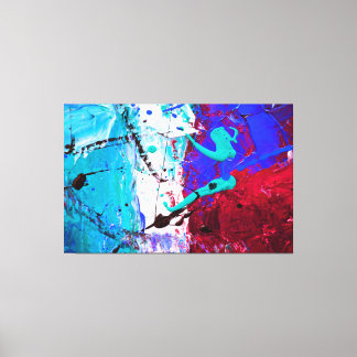 Die moderne Dekoration in Blau und Rot Leinwanddruck