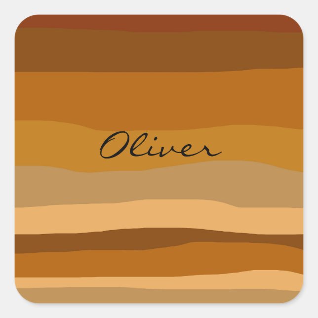 Die moderne Earth Tone-Wüste Quadratischer Aufkleber (Vorderseite)