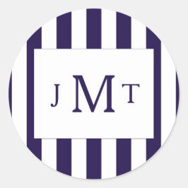 Die moderne Hochzeitskollektion der Marine Runder Aufkleber