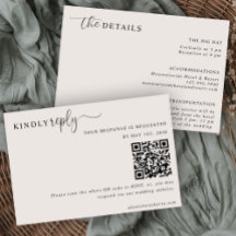 Die moderne neutrale RSVP- und Detailkarte