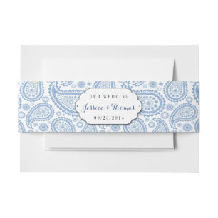 Die moderne Paisley Wedding Collection - Blue Einladungsbanderole