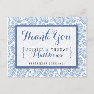 Die moderne Paisley Wedding Collection - Blue Postkarte