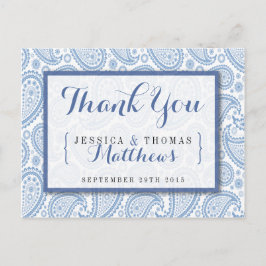Die moderne Paisley Wedding Collection - Blue Postkarte