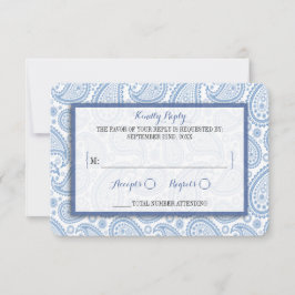 Die moderne Paisley Wedding Collection - Blue RSVP Karte