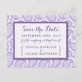 Die moderne Paisley Wedding Collection - Lila Ankündigungspostkarte