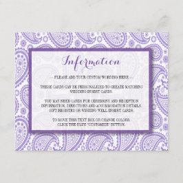 Die moderne Paisley Wedding Collection - Lila Begleitkarte