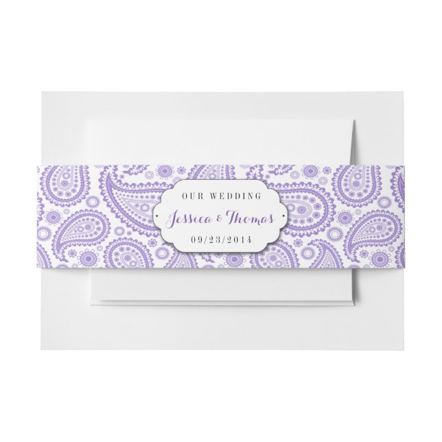 Die moderne Paisley Wedding Collection - Lila Einladungsbanderole (Vorderseite Beispiel)