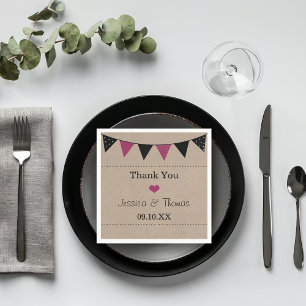 Die moderne rosa Hochzeitskollektion Serviette
