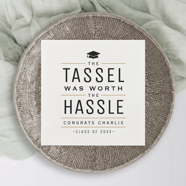 Die moderne Tassel war den problemlosen Abschluss  Serviette (Modern the tassel was worth the hassle Graduation Napkins)