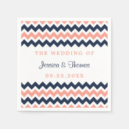 Die moderne Zickzack Hochzeitskollektion Rosa & Na Serviette