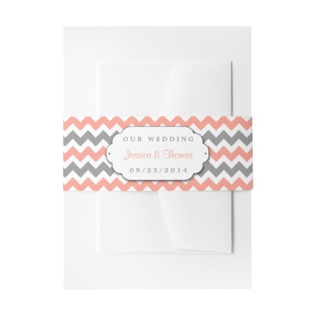 Die moderne Zickzack Hochzeitskollektion - rosa un Einladungsbanderole (Vorderseite Beispiel)