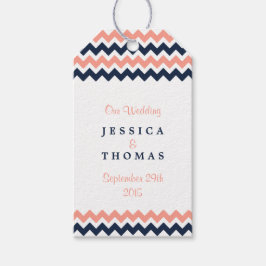 Die moderne Zickzack Hochzeitskollektion - Rosa un Geschenkanhänger