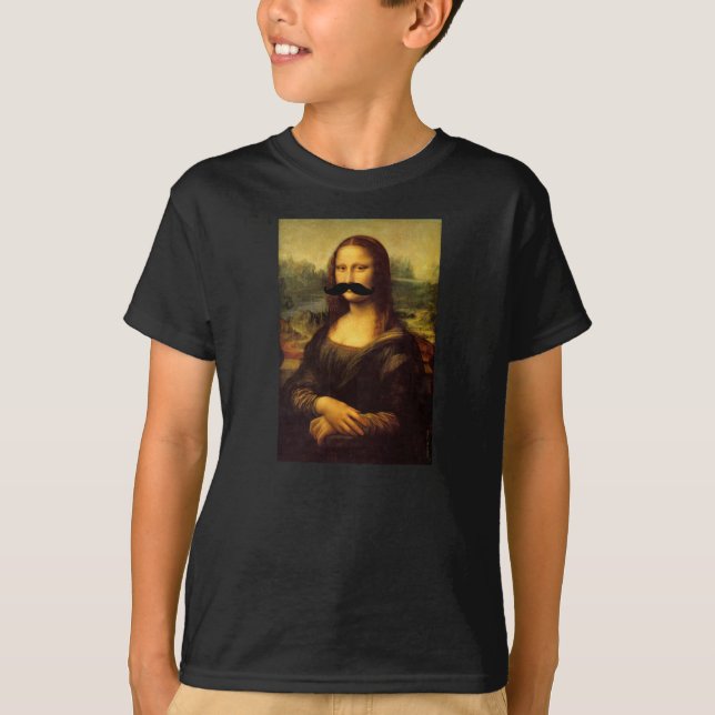 Die Mona Lisa der Kinder Schnurrbart-lustiges T-Shirt (Vorderseite)
