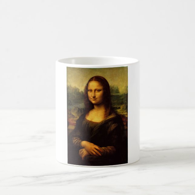 Die Mona Lisa durch Leonardo da Vinci C. 1503-1505 Kaffeetasse (Mittel)