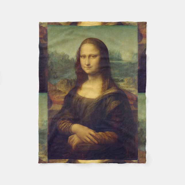 Die Mona Lisa durch Leonardo da Vinci Fleecedecke (Vorderseite)
