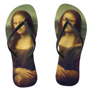 Die Mona Lisa durch Leonardo da Vinci Flip Flops