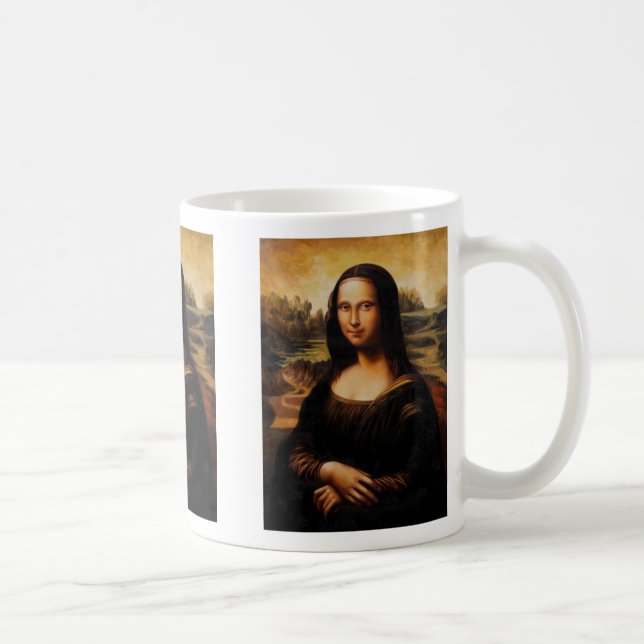 Die Mona Lisa durch Leonardo da Vinci Kaffeetasse (Rechts)