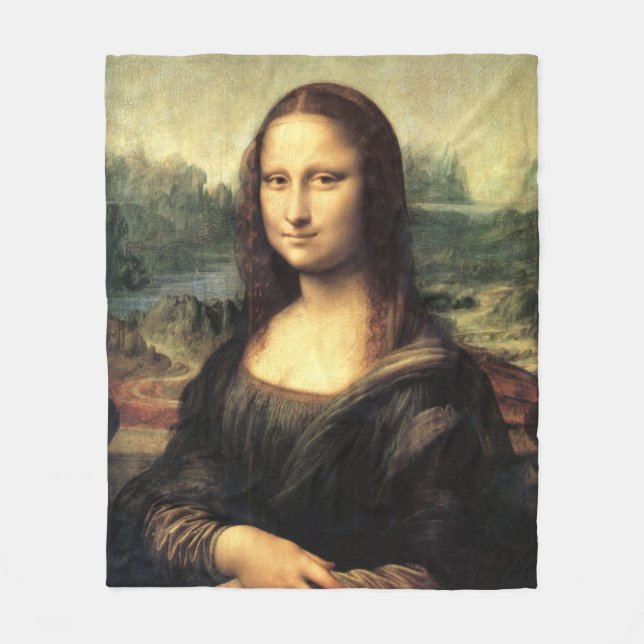 Die Mona Lisa Leonardo da Vinci Fleecedecke (Vorderseite)