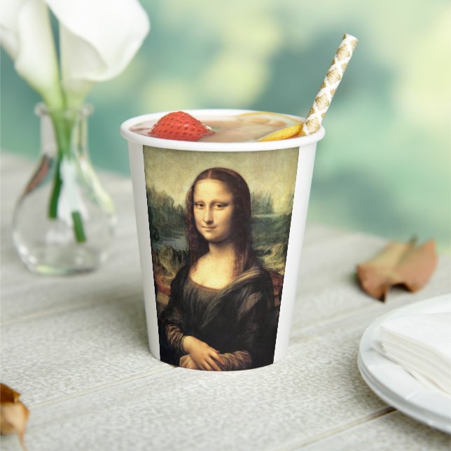Die Mona Lisa Leonardo da Vinci Pappbecher (In Situ)