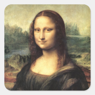 Die Mona Lisa Leonardo da Vinci Quadratischer Aufkleber
