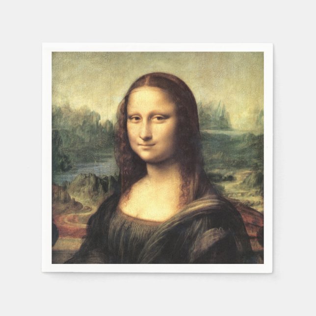 Die Mona Lisa Leonardo da Vinci Serviette (Vorderseite)