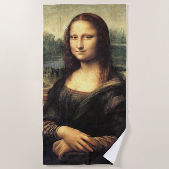 Die Mona Lisa Leonardo da Vinci Strandtuch (Vorderseite)