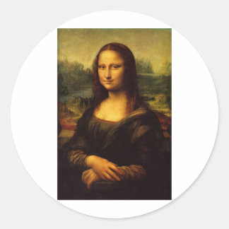 Die Mona Lisa von Leonardo Da Vinci c. 1503-1505 Runder Aufkleber