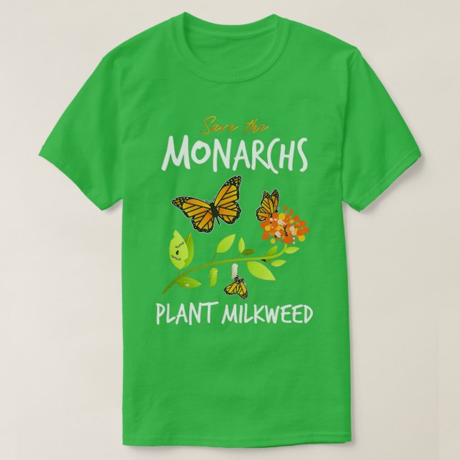 Die Monarchen-Pflanze Milkweed gerettet T-Shirt (Design vorne)