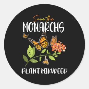 Die Monarchen-Pflanze Milkweed Monarch Butterfly g Runder Aufkleber