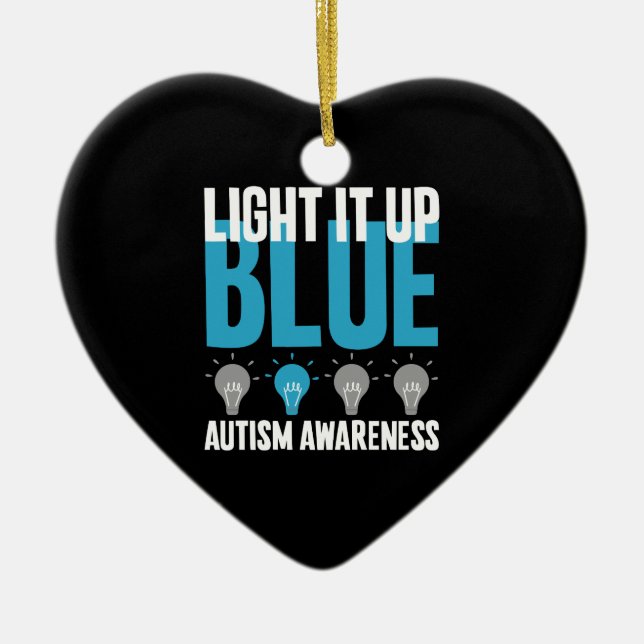 Die monatliche Unterstützung für Autismus leuchtet Keramik Ornament (Vorne)