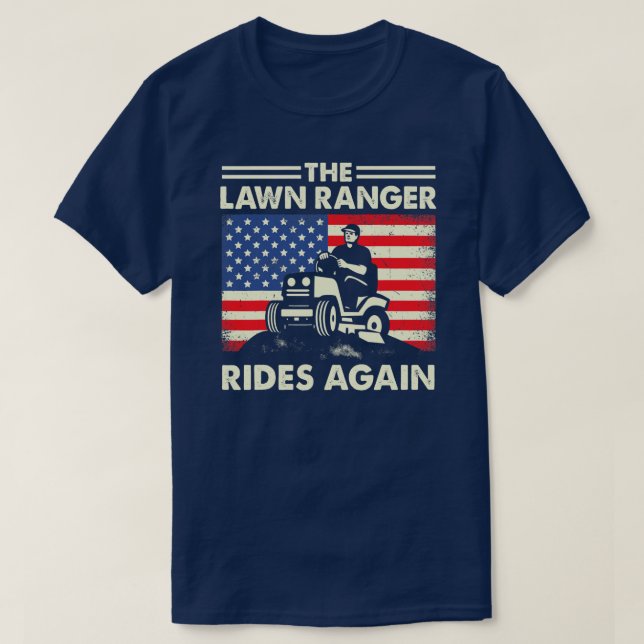 Die Mönche mähen Ranger fährt wieder auf Rasen T-Shirt (Design vorne)