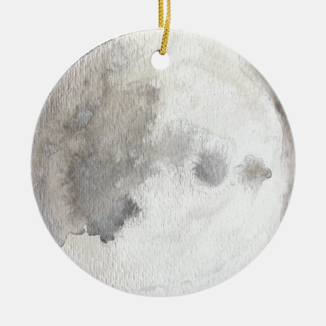 Die Mond-Planeten-Aquarell-Verzierung Keramik Ornament (Vorne)