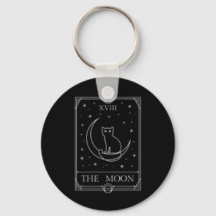 Die Mond Tarot Card Black Cat Hexe Occult Magie Schlüsselanhänger