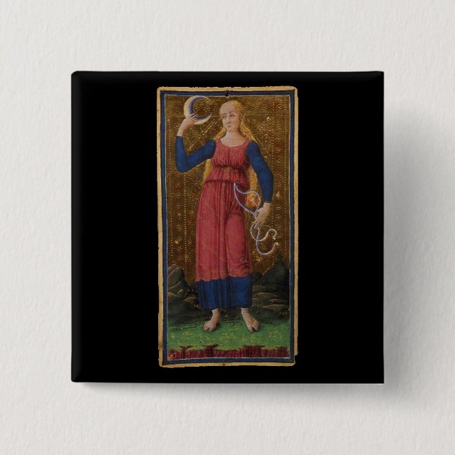 Die Mond-Tarot-Karte Button (Vorderseite)