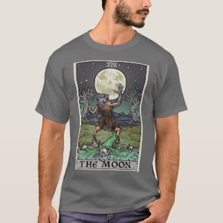 Die Mond-Tarot-Karte Gothic Halloween Werwolf Spoo T-Shirt