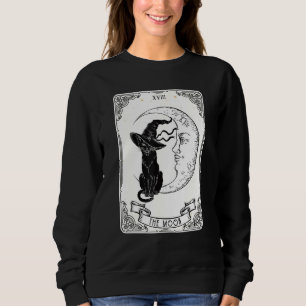 Die Mond-Tarot-Karte schreit schwarze Katze Cresce Sweatshirt