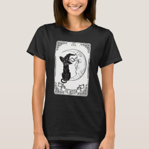 Die Mond-Tarot-Karte schreit schwarze Katze Cresce T-Shirt