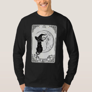Die Mond-Tarot-Karte schreit schwarze Katze Cresce T-Shirt