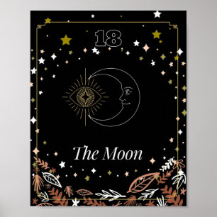 Die Mond-Tarotkarte, himmlisch Poster