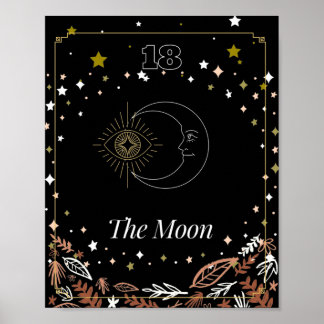 Die Mond-Tarotkarte, himmlisch Poster