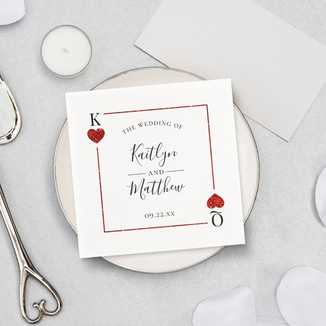 Die Mongram Playing Card Wedding Collection Serviette (Von Creator hochgeladen)