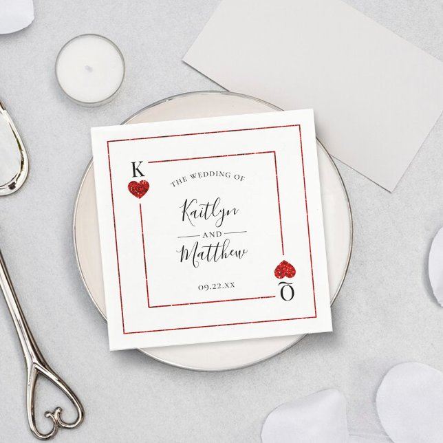 Die Mongram Playing Card Wedding Collection Serviette (Von Creator hochgeladen)