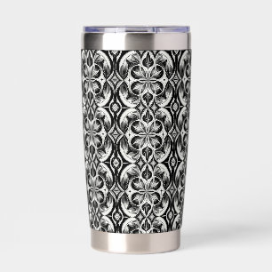 Die monochrome Blütenflasche Thermobecher