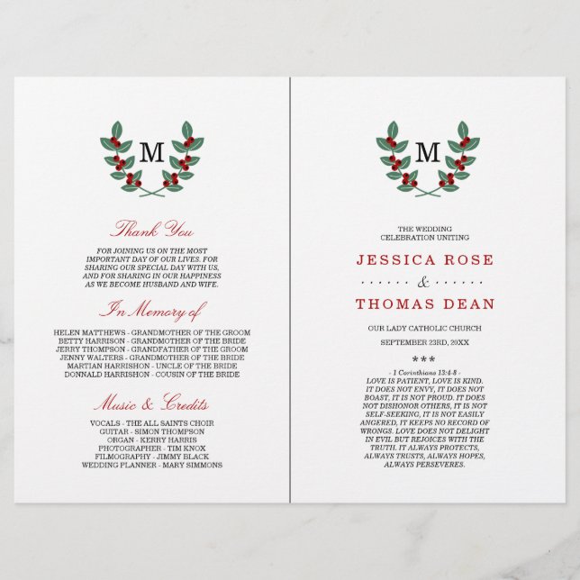 Die Monogram Berry Bush Wedding Collection (Vorderseite)