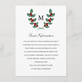 Die Monogram Berry Bush Wedding Collection - Info Begleitkarte
