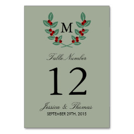 Die Monogram Berry Bush Wedding Collection - Sage Tischnummer